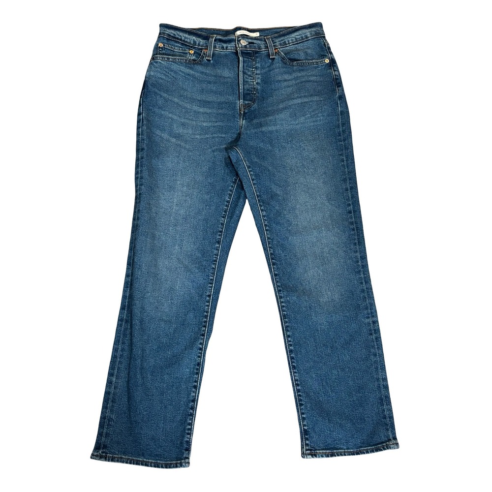 Levis Wedgie Straight High Rise Blue Denim Jeans Size 31 Button Fly
